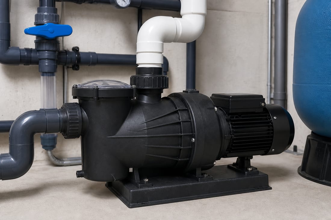 Exemple : pompe de filtration dans un local technique